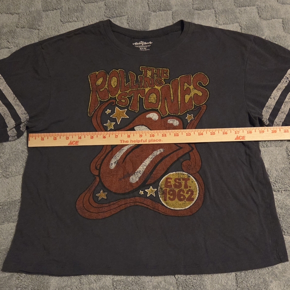 The Rolling Stones Band Tee Rock Y2K Style W Size S 4-6 Distressed gray Tee - Picture 3 of 5